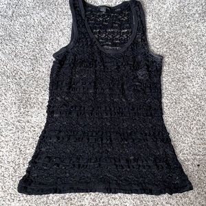 Black lace see thru tank stretchy by forever 21